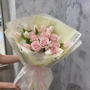 Sweet blush pink and white